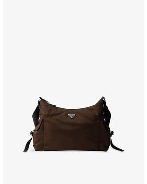 Prada Explore Re-Nylon Woven Shoulder Bag - Brown