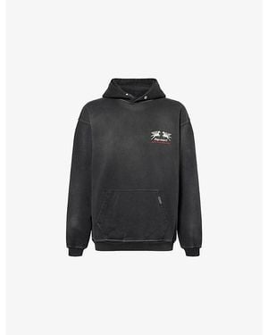 Represent 24 Hour Service Logo-Print Cotton Hoody - Black