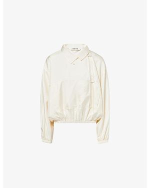 RÓHE Frames Funnel-Neck Relaxed-Fit Silk Blouse - White