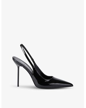 Paris Texas Lidia Sling-Back Pointed-Toe Leather Heels - Black