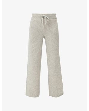 Sweaty Betty Wide-Leg Elasticated-Waist Cashmere Trousers - Grey
