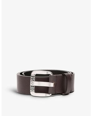 DIESEL B-Star Logo-Embossed Leather Belt - Multicolour