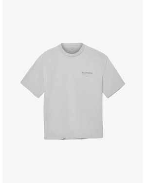 AllSaints Future Logo-Print Short-Sleeve Cotton T-Shirt - Grey