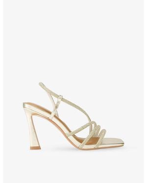 KG by Kurt Geiger Sweetie Gem Faux-Leather Heeled Slingbacks - Metallic