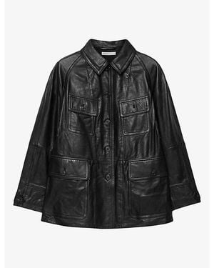 AllSaints Roiya Hunting Leather Jacket - Black