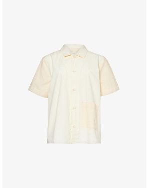 Hay Outline Relaxed-Fit Short-Sleeve Cotton Pyjama Shirt - White