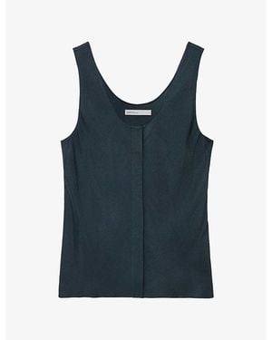 AllSaints Milla Scoop-Neck Silk-Blend Cami Top - Blue