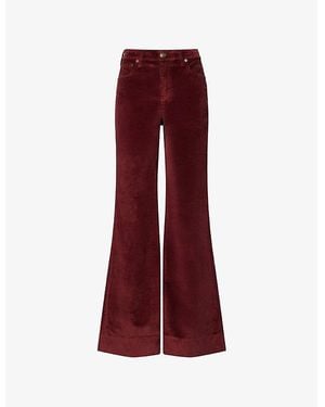 Rag & Bone Skylar High-Rise Corduroy Cotton And Modal-Blend Trousers - Red