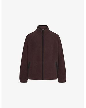 Skims Arctic Fleece Zip-Up Woven Jacket - Brown