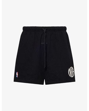 Fear Of God Nba Embroidered Cotton Jersey Shorts - Black