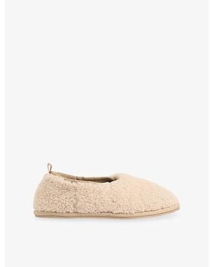 Whistles Shearling Ballet Slippers - Natural