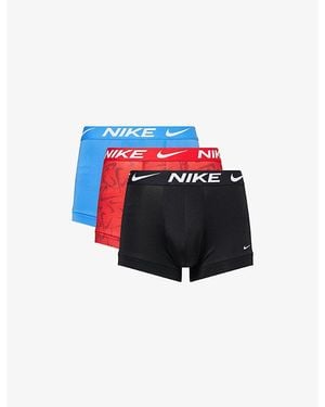 Nike Essential Micro Pack Of Three Jersey Trunks - Blue