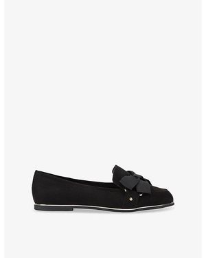 KG by Kurt Geiger Mable Bow Faux-Suede Loafers - Black