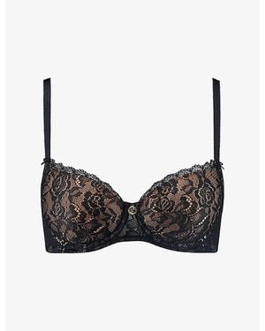 Aubade Rosessence Comfort Half-Cup Stretch-Lace Bra - Brown