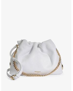Dune Leather Primrose Drawstring Leather Shoulder Bag - White