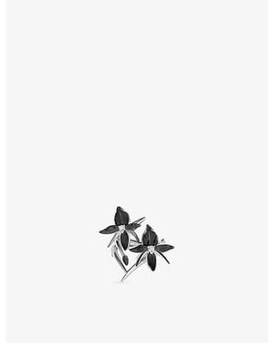 Shaun Leane Orchid 2 Flower 925 Sterling And Diamond Ring - White