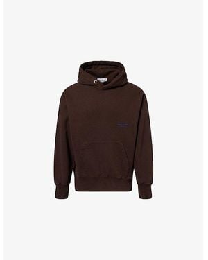 Stone Island Marina Embroider-Text Cotton-Jersey Hoody - Brown