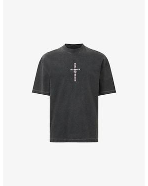 AllSaints Knox Logo-Print Short-Sleeve Cotton T-Shirt - Black