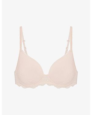 Simone Perele Reve Plunge Stretch-Woven Bra - White