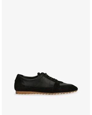 Aeyde Uma Suede And Satin Sneakers - Black