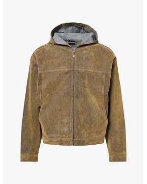 Daily Paper Velvet Shield Hooded Denim Jacket - Green