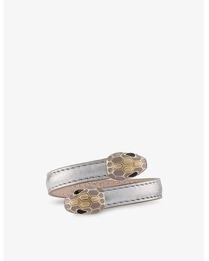 BVLGARI Serpenti Forever Leather Bracelet - White
