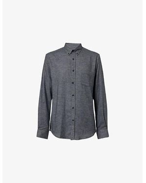 Sunspel Regular-Fit Brushed Cotton Shirt - Blue