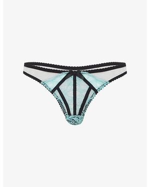 Agent Provocateur Rozlyn Trixie Mesh And Lace Thong - Black