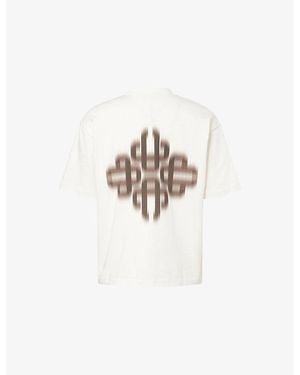 The Couture Club Motion Blurred Emblem Short-Sleeve Cotton T-Shirt - White
