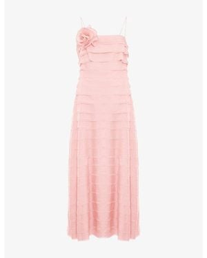Phase Eight Maben Corsage Layered Woven Maxi Dress - Pink