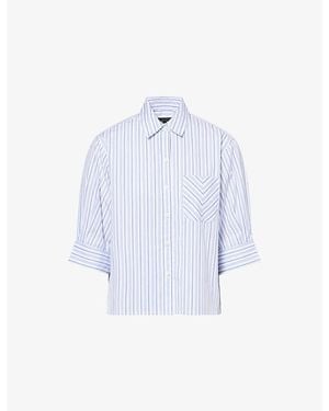 Rag & Bone Lucia Stripe-Pattern Cotton-Poplin Shirt - Blue