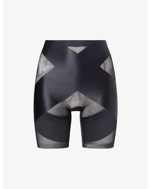 Spanx Mid-Thigh X Stretch-Mesh Shorts - Grey
