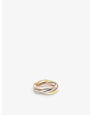 Cartier Trinity Medium 18Ct- - Rose- And 0.06Ct Round-Brilliant Diamond Ring - White