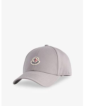 Moncler Logo-Patch Cotton Baseball Cap - Grey