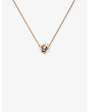 Piaget Rose 18Ct Rose- And 0.06Ct Diamond Pendant Necklace - White