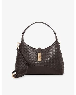 Dune Dorset Woven Leather Shoulder Bag - Black