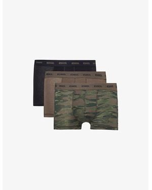 DIESEL Damien Branded-Waistband Pack Of Three Stretch-Cotton Boxers - Gray