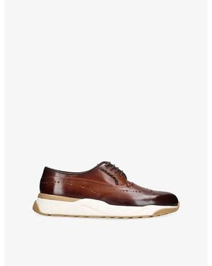Santoni Innova Leather Derby Sneakers - Brown