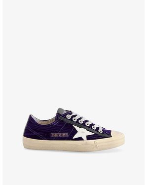 Golden Goose V-Star Velvet Sneakers - Blue