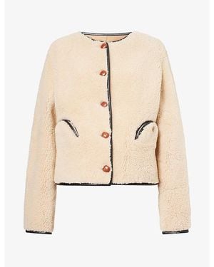 Blazé Milano Gliss Bolero Shearling Jacket - Natural
