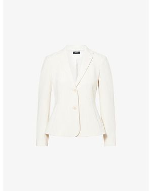 Theory Shaped Single-Breasted Crepe Blazer - White