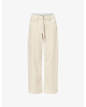 Rag & Bone Saige Layered-Waistband Denim Jeans - Natural
