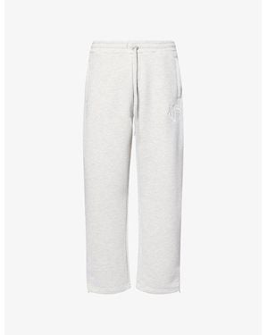 The Couture Club Monogram Emblem Straight-Leg Cotton-Blend Jogging Bottoms - White