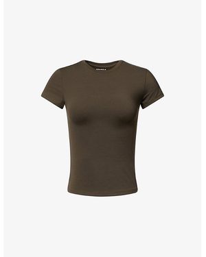 ADANOLA Ultimate Short-Sleeves Stretch-Woven Top - Green