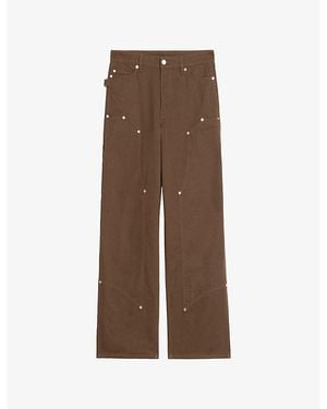Zadig & Voltaire Perya Straight-Leg Mid-Rise Cotton Trousers - Brown