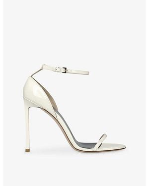 Tom Ford Vertigo Patent-Leather Heeled Sandals - White