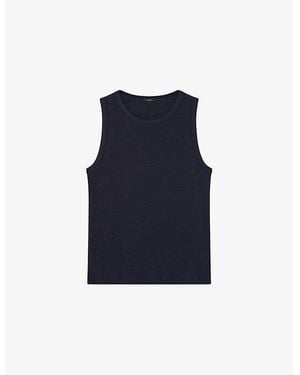 JOSEPH The Jersey Rib Round-Neck Stretch-Cotton Tank Top - Blue