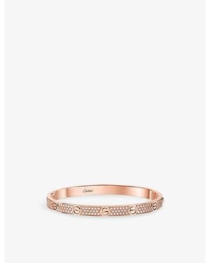Cartier Love Pavéd Medium 18Ct Rose- And 1.67Ct Diamond Bracelet - Metallic