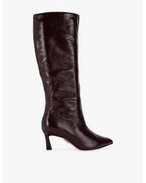 Steve Madden Lavan Leather Heeled Knee-High Boots - Brown