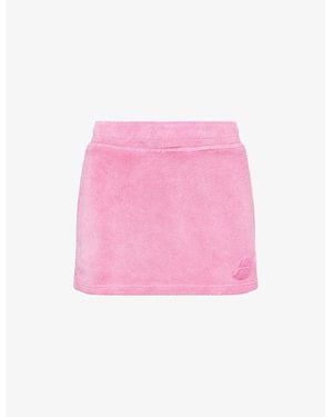 Alexander Wang Logo-Embroidered Slim-Fit Cotton-Terry Mini Skort - Pink